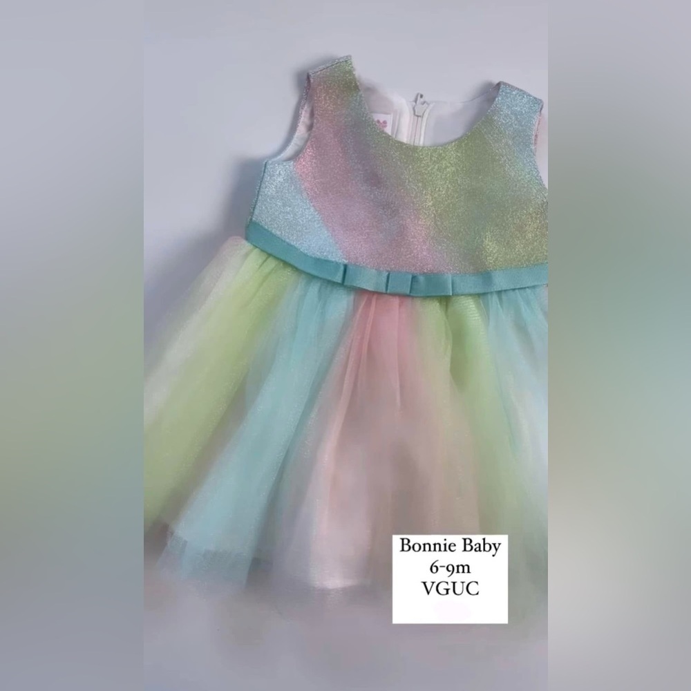 Bonnie Baby Shimmering Pastel Dress